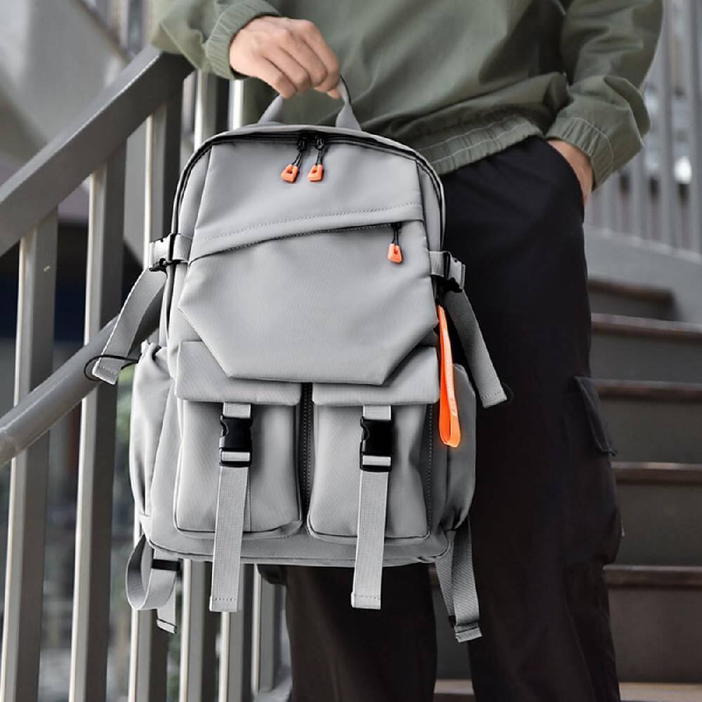 Alt View 2. Circus Cirle - Circus Cirle School Casual Aesthetic Backpack - Grey.