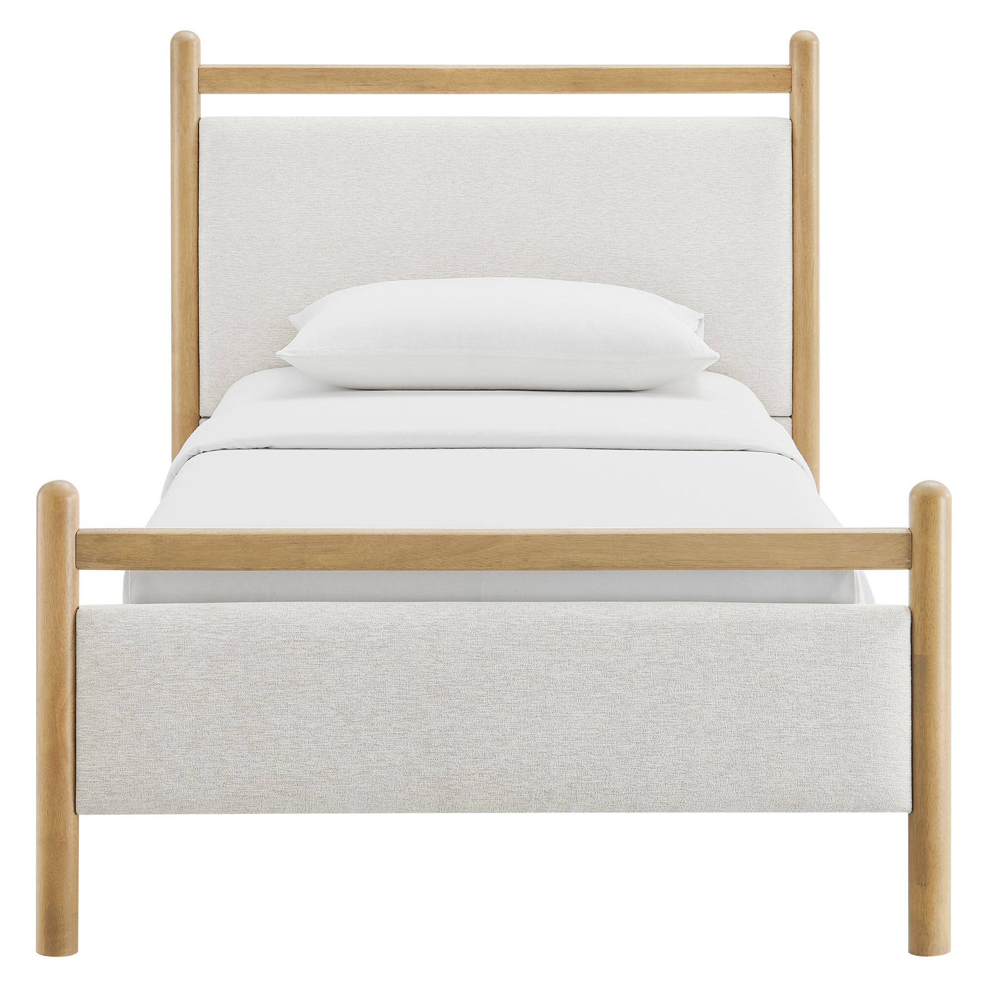 Alt View 4. Modway - Ginny Platform Bed Frame by Modway - Light Oak Heathered Ivory.