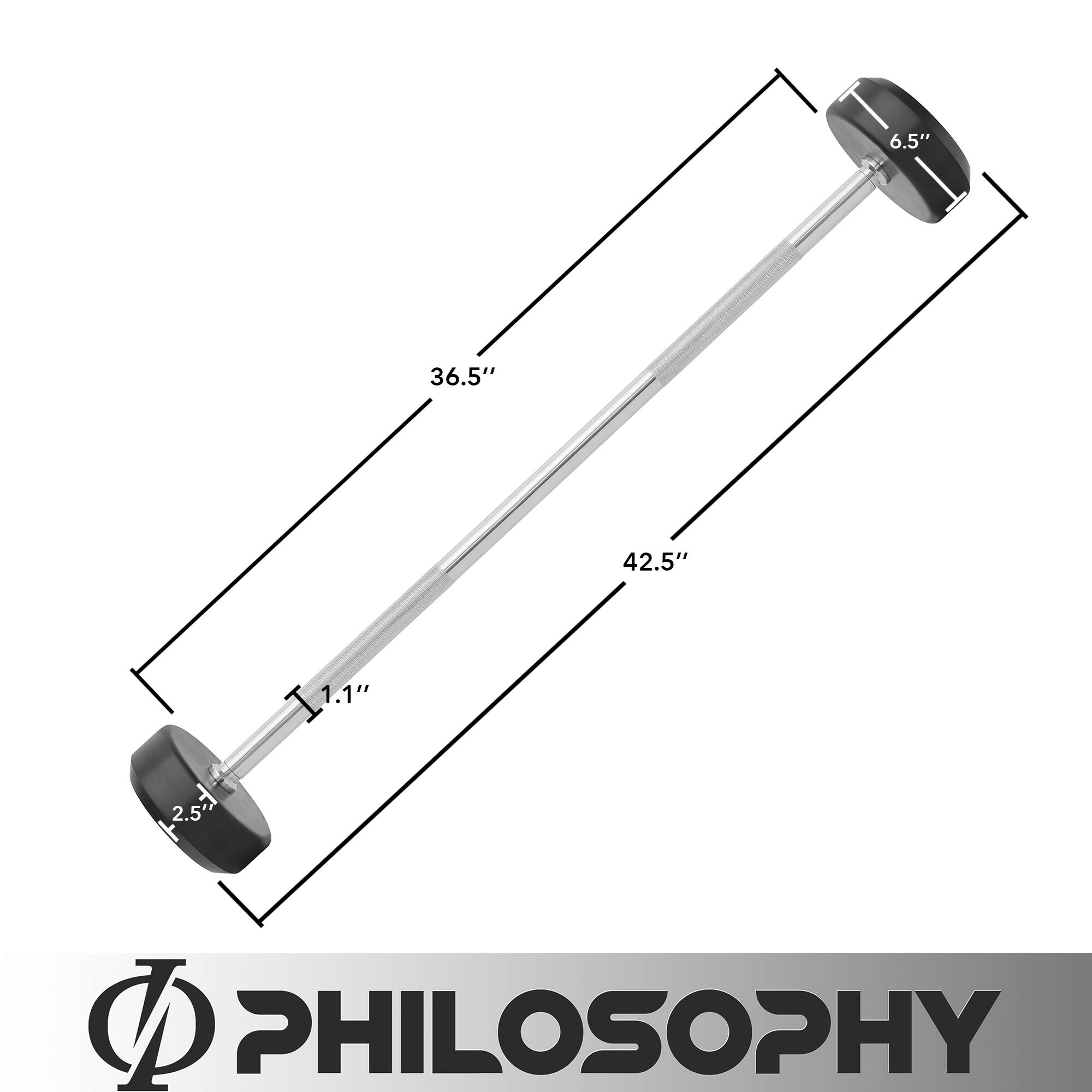 6.5"  
36.5"  
42.5"  
1.1"  
2.5"  
PHILOSOPHY