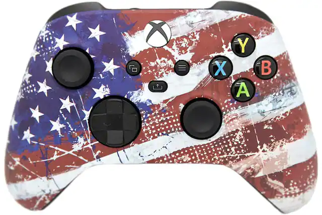 Front. ProControllers - Custom Wireless Controller for Xbox Series X|S, Xbox One, & PC - U.S Flag.