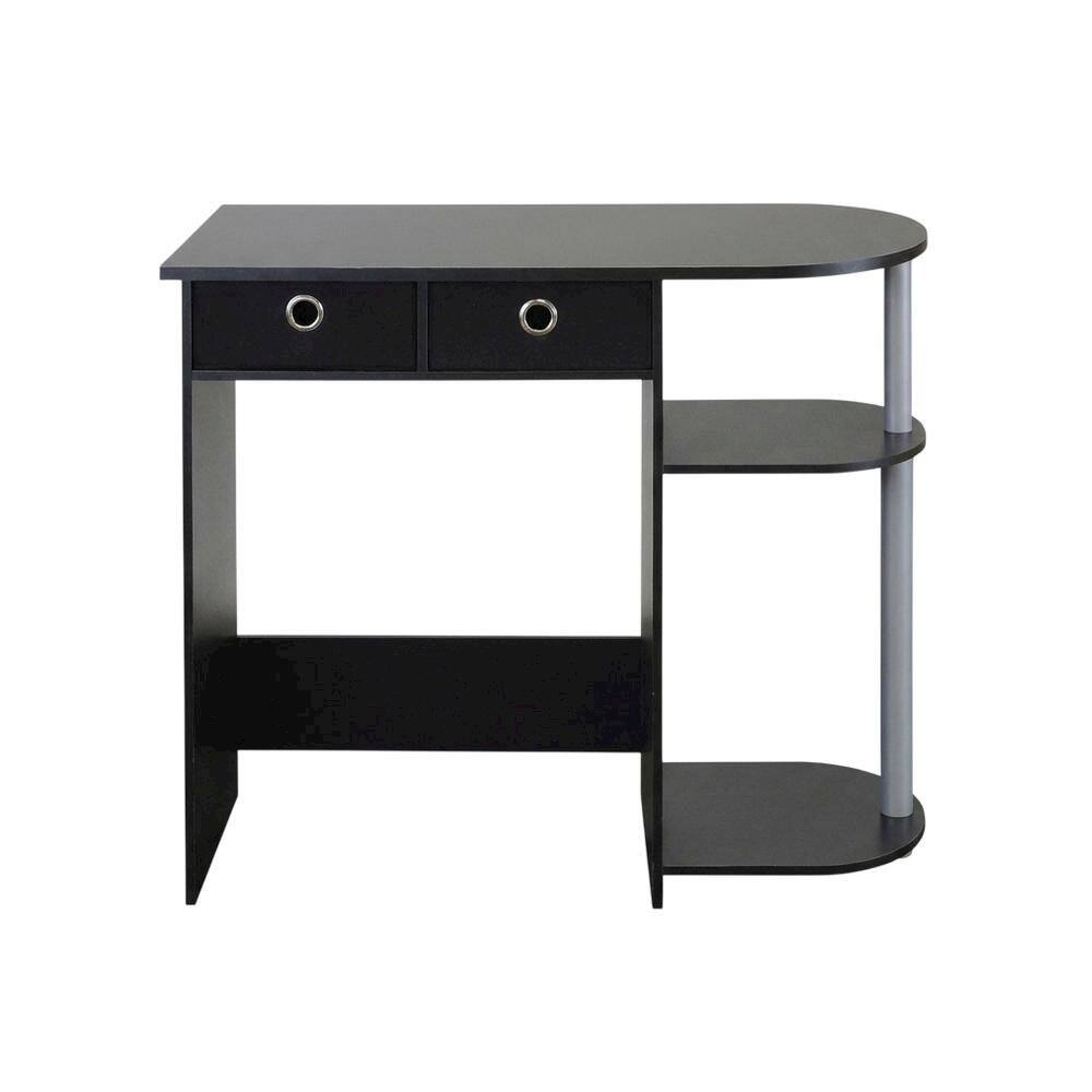 Back. BisonOffice - Black and Grey Computer Desk with Spacious Surface and Modern Design - Black/Grey/Black.
