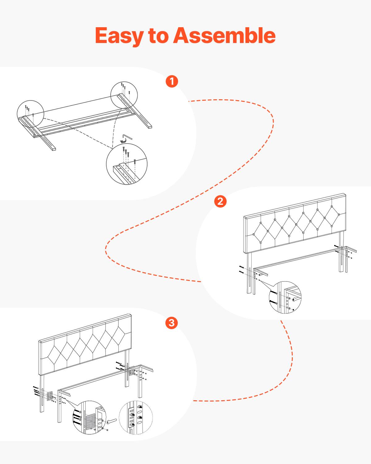 Easy to Assemble

1.  
2.  
3.