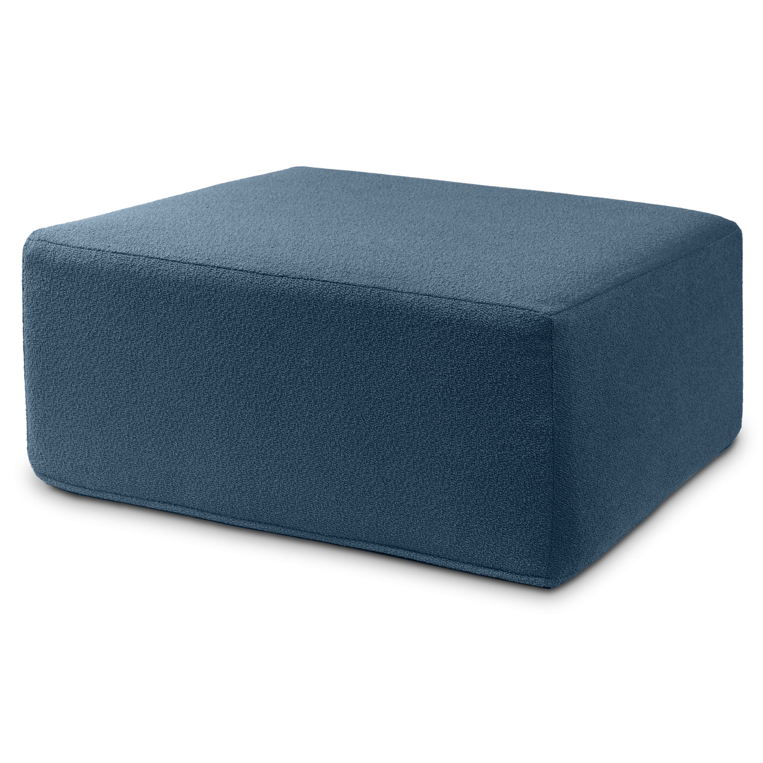 Jaxx - Fairlie Couch Ottoman - Oversized Square Foam Coffee Table Ottoman, 36", Luxe Boucle - Boucle Navy