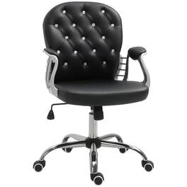 Vinsetto - Tufted Desk Chair, Home Office Chair with Padded Armrests - Black