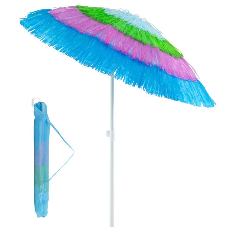 Alt View 5. Mondawe - 6 FT Tiki Thatched Patio Beach Umbrella Push Button Tilt with Carrying Bag - Multicolor.
