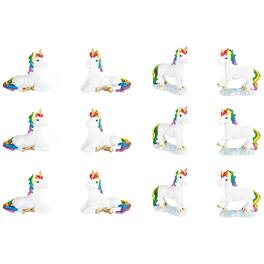 FC Design - 12-PC Cute Unicorn 2"H Mini Unicorn Figurine Set Office Desk Tabletop Home Decor Gift - Multi-Color