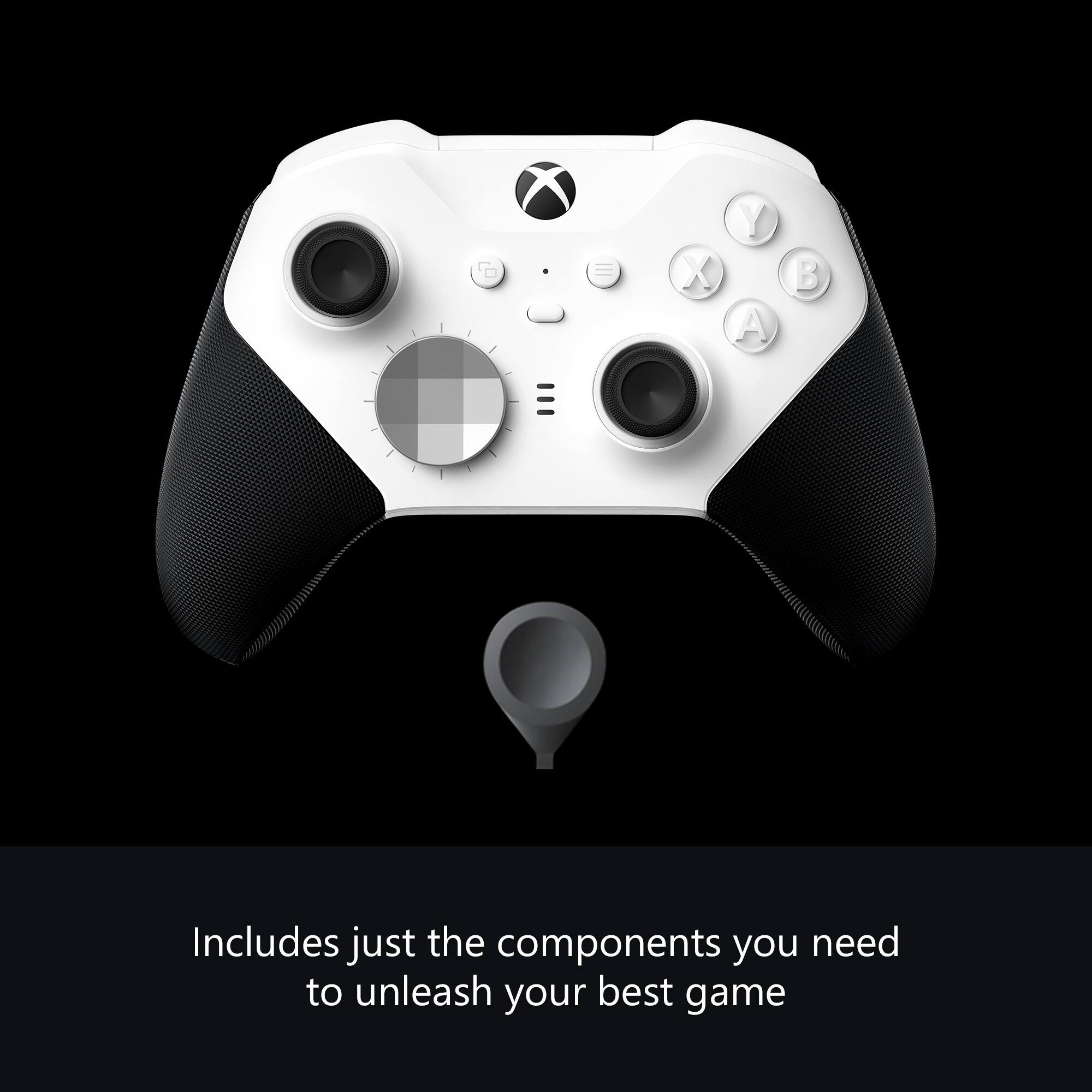 The text in the image should be corrected and grouped as follows:

"X X Y A B Includes just the components you need to unleash your best game"