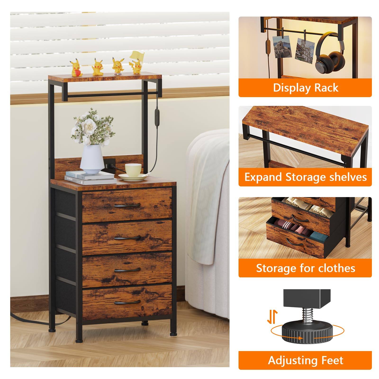 - Display Rack
- Expand Storage shelves
- Storage for clothes
- Adjusting Feet