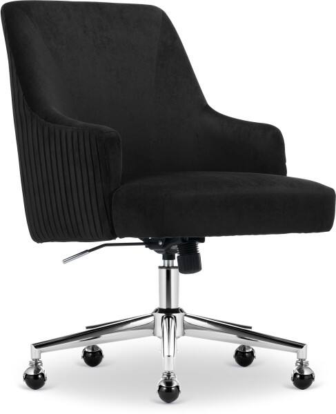 Angle. Serta - Serta® Scarlett Home Office Chair, Black Velvet Upholstery - Black Velvet.