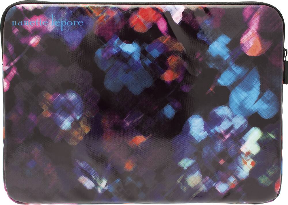 Front. Nanette Lepore - Blurry Brights Laptop Sleeve - Black.