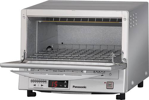 Angle. Panasonic - FlashXpress 4-Slice Toaster Oven - Stealth Gray.
