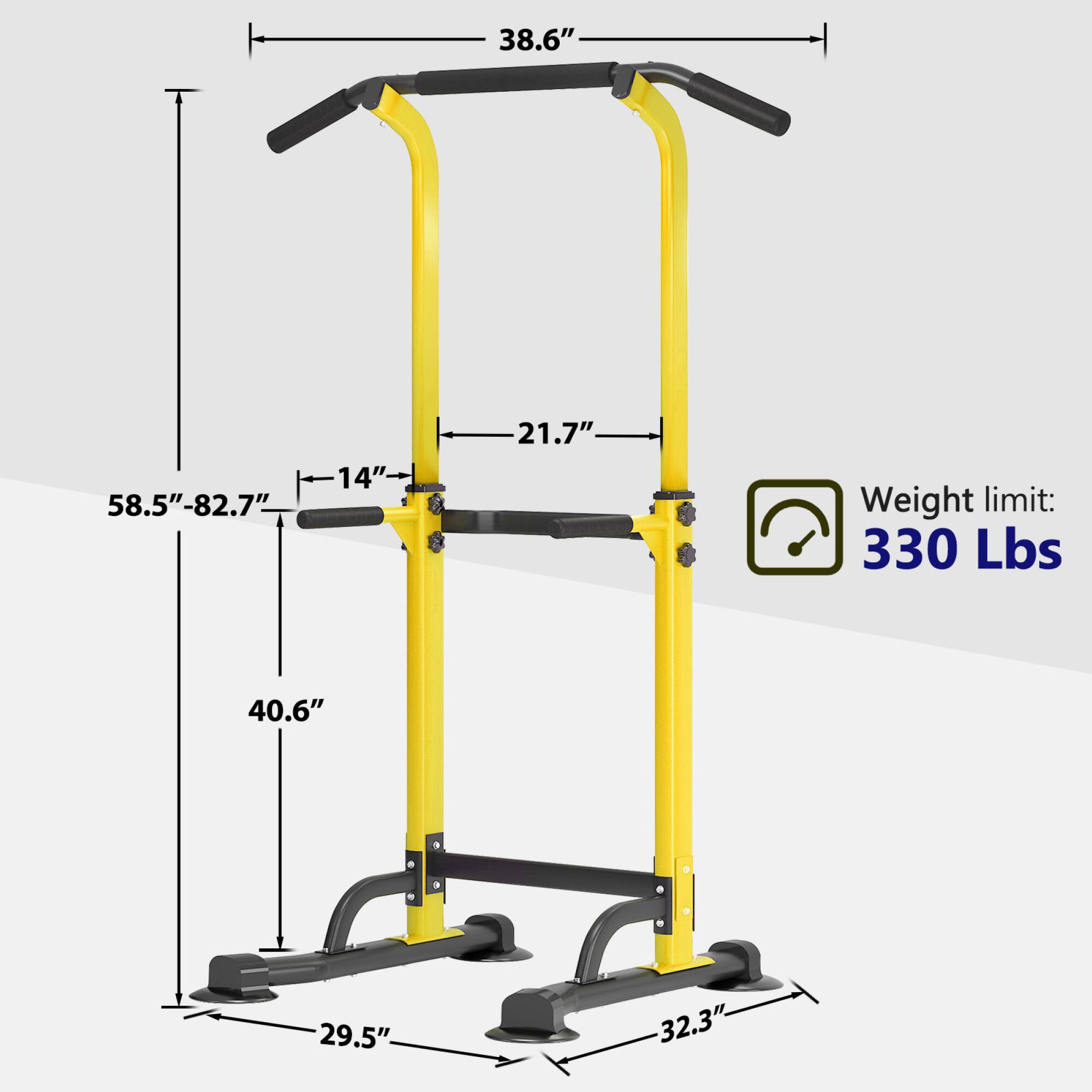 38.6"  
58.5"-82.7"  
14"  
21.7"  
Weight limit: 330 Lbs  
40.6"  
29.5"  
32.3"