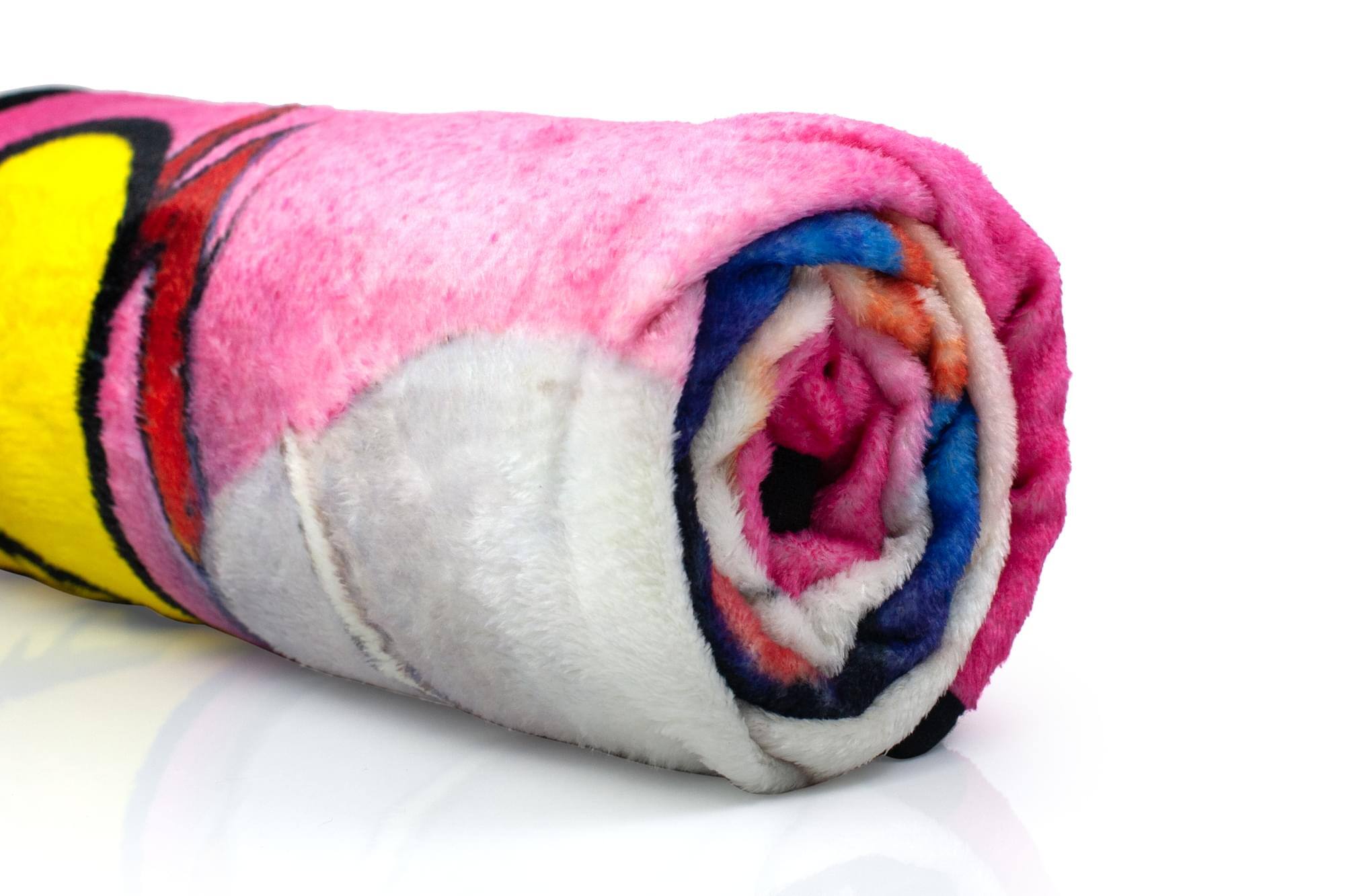 Alt View 1. Just Funky - Garbage Pail Kids Adam Bomb Large Fleece Throw Blanket | 60 x 45 Inches - Red.