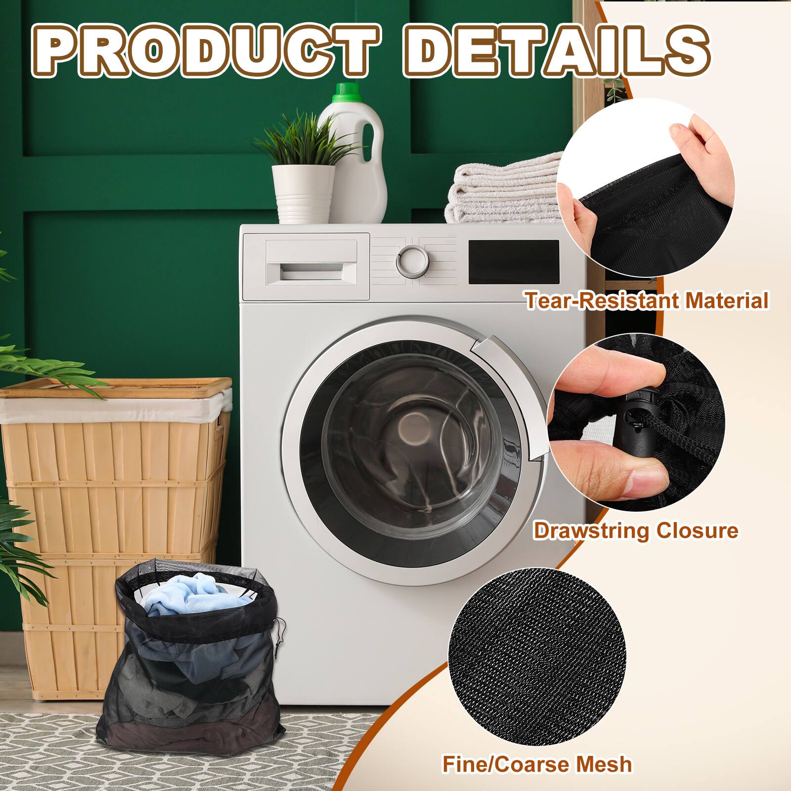 PRODUCT DETAILS

- Tear-Resistant Material
- Drawstring Closure
- Fine/Coarse Mesh