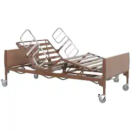 Invacare - Heavy Duty Bariatric Full Electric Homecare Bed, 600 lb Weight Capacity - Brown
