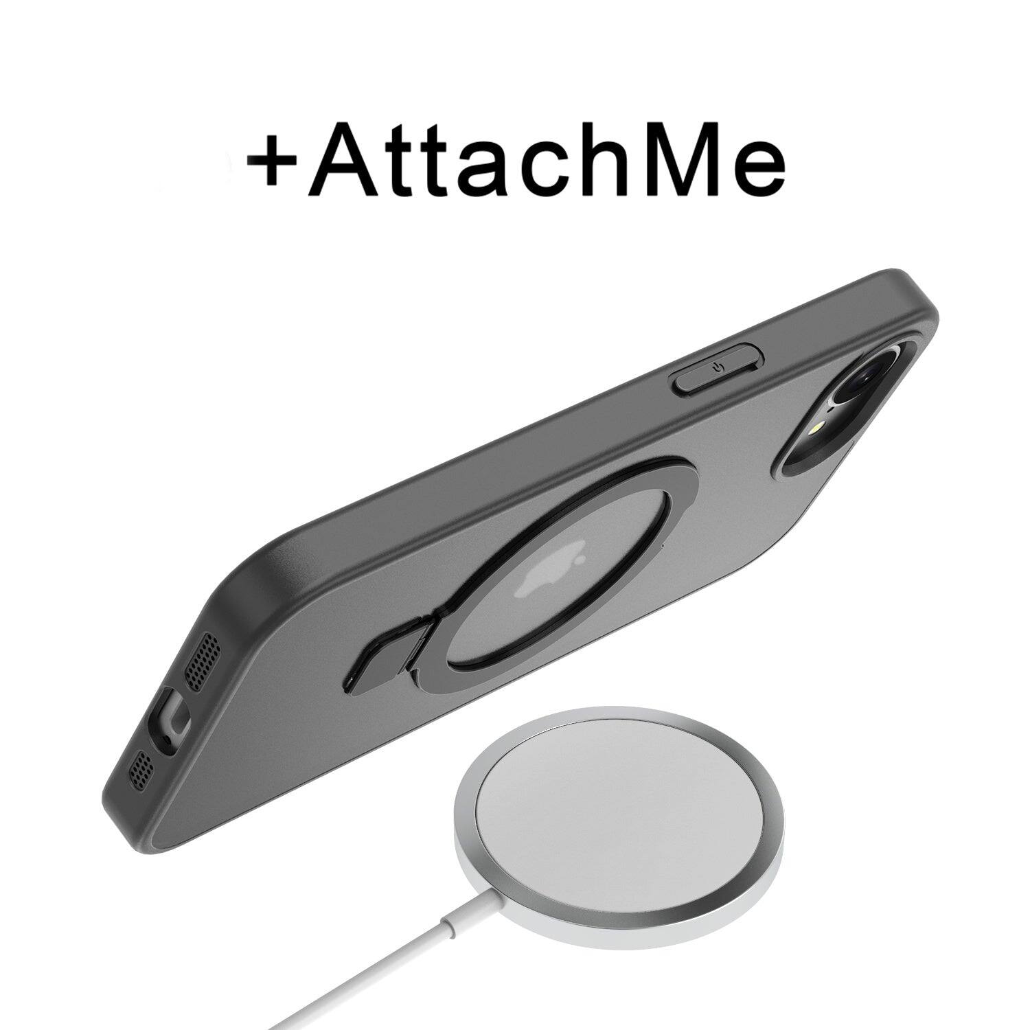 Alt View 4. Mybat Pro - Shade Series Case w/ MagSafe Ring Stand for Apple iPhone 17e / 16e - Black - Black.