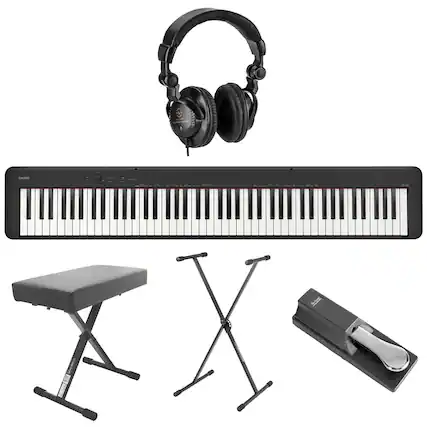 Front. Casio - Casio CDP-S160 88-Key Compact Digital Piano, Black with Accessories Kit.