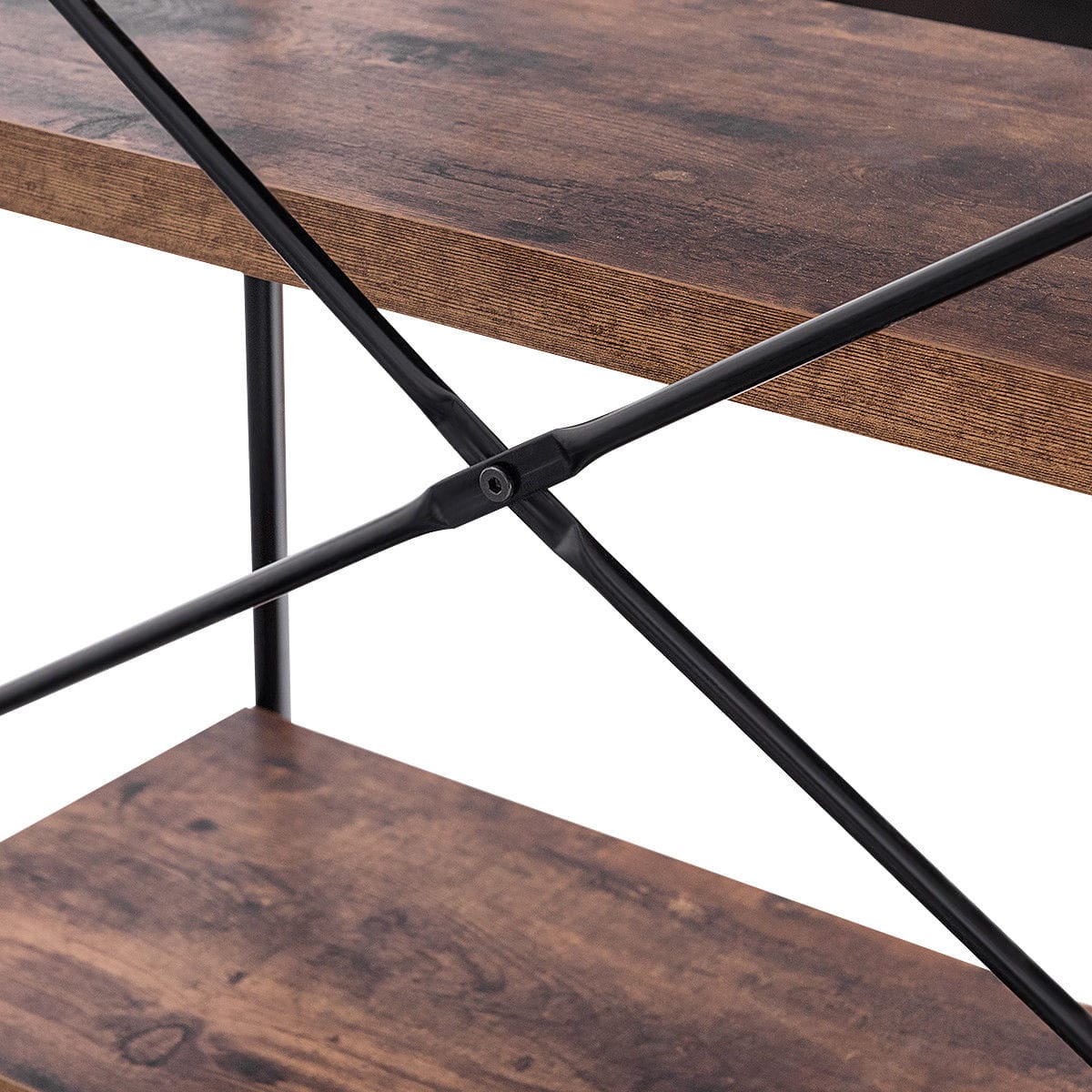 Alt View 16. Costway - 5-Tier Bookshelf, Industrial Etagere Bookcase, Rustic Display Shelf Organizer - Black + Brown.