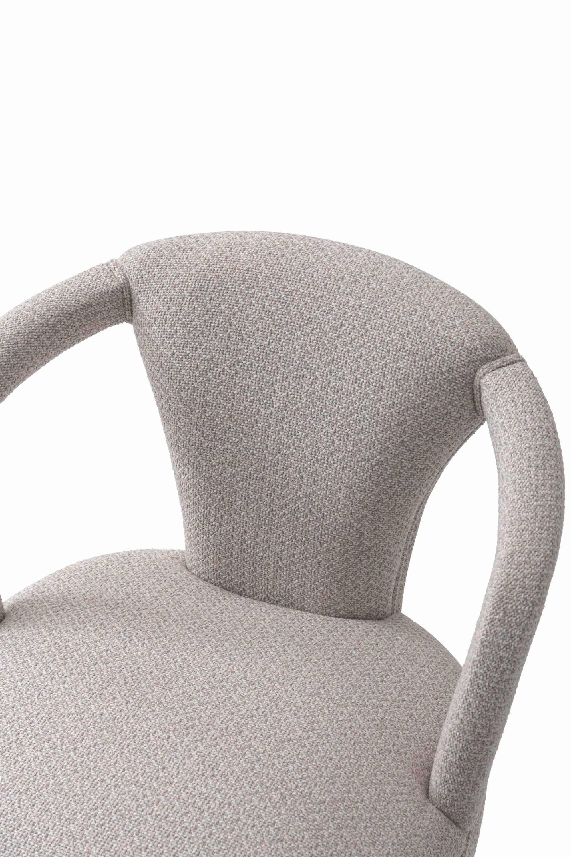 Alt View 1. Manhattan Comfort - Palmer Mid-Century Modern Upholstered Tweed Dining Chair with Arms - Silver Lining.