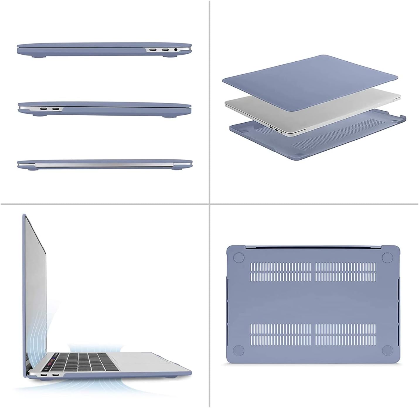 Alt View 1. mosiso - Hard Shell Case for 13-inch MacBook Pro 2016-2026 A2338 A2289 A2251 A2159 A1989 A1706 A1708 - Lavender Gray.