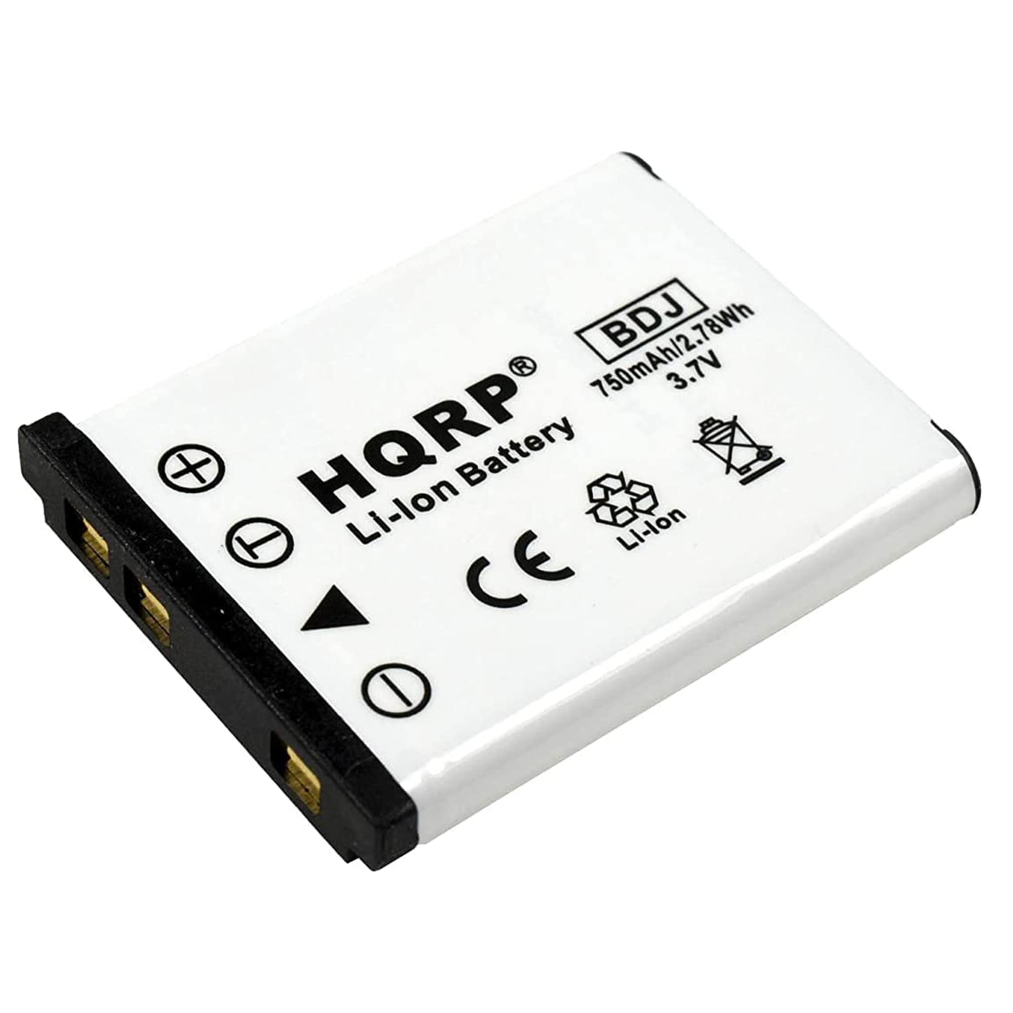 750mAh/2.78Wh BDJ 3.7V + HQRP Li-lon Battery LI-Ion CE