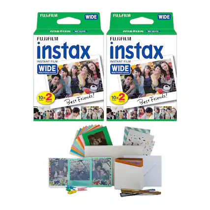 FUJIFILM WIDE instax WIDE instax WIDE FUJIFILM FUJIFILM instax instax INSTANT FILM INSTANT FILM 10x - 2 Packs Best Friends! 10x - 2 Packs Best Friends!