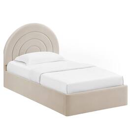 Modway - Solana Arched Performance Velvet Twin Platform Bed - Oatmeal