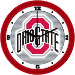 MpDirect - Ohio State Buckeyes 11.5'' Suntime Premium Glass Face Dimension Wall Clock - Multicolor