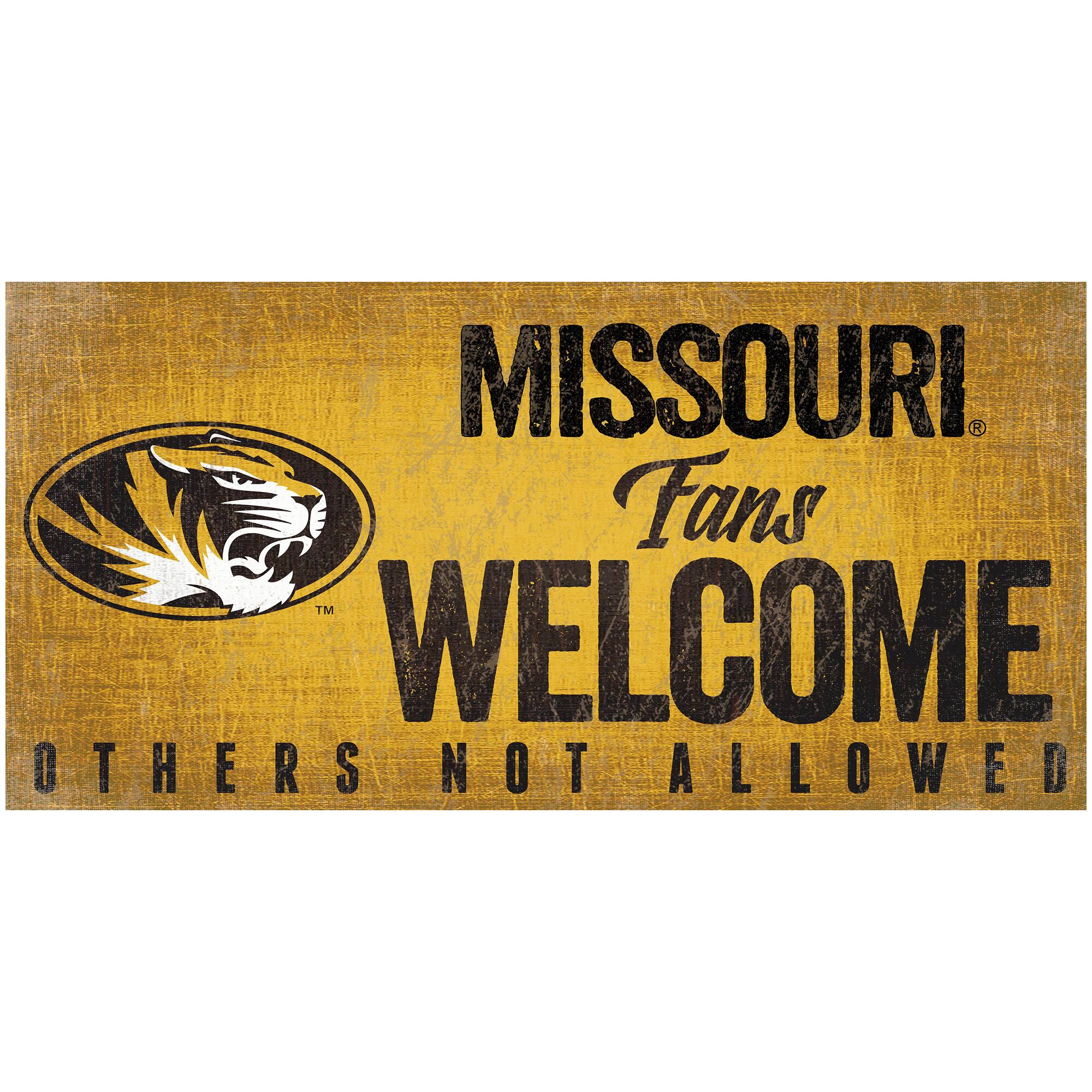 Missouri Tigers 6" x 12" Fans Welcome Sign