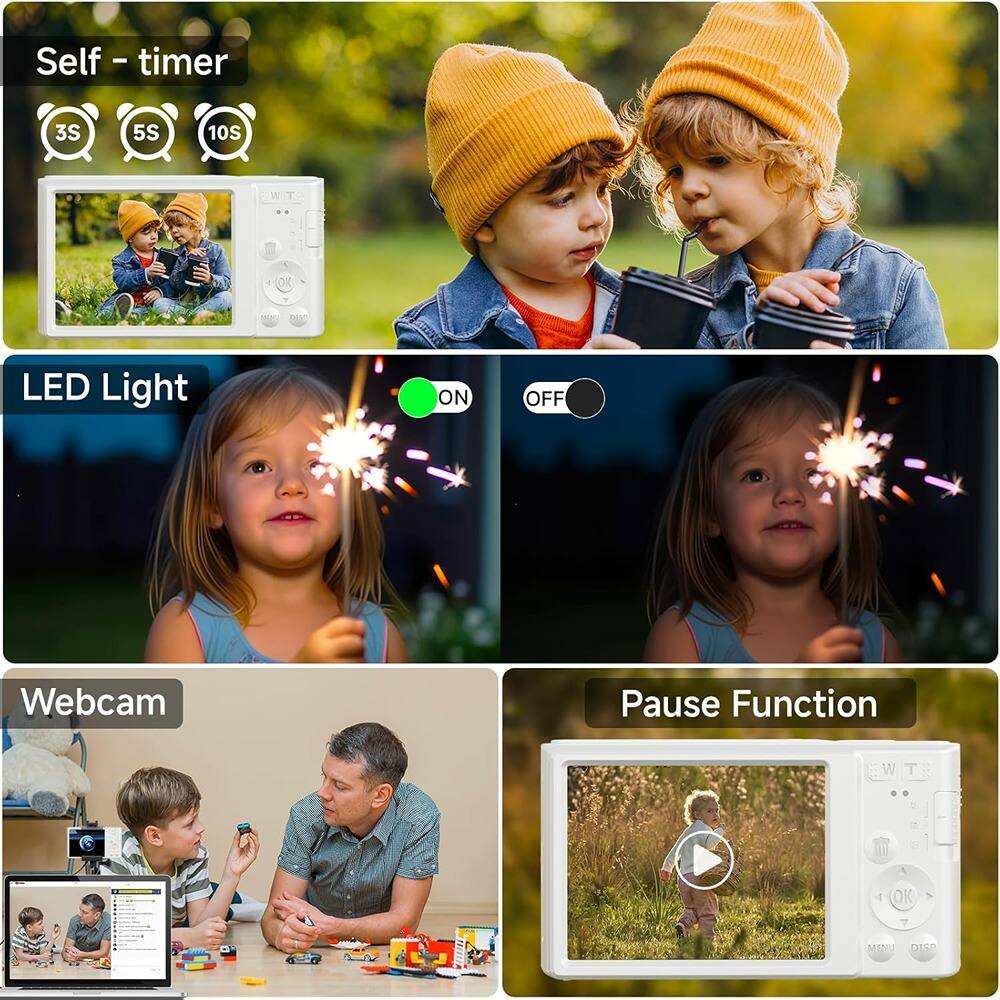 Self-timer  
3S 5S 10S  

LED Light  
ON OFF  

Webcam  

Pause Function