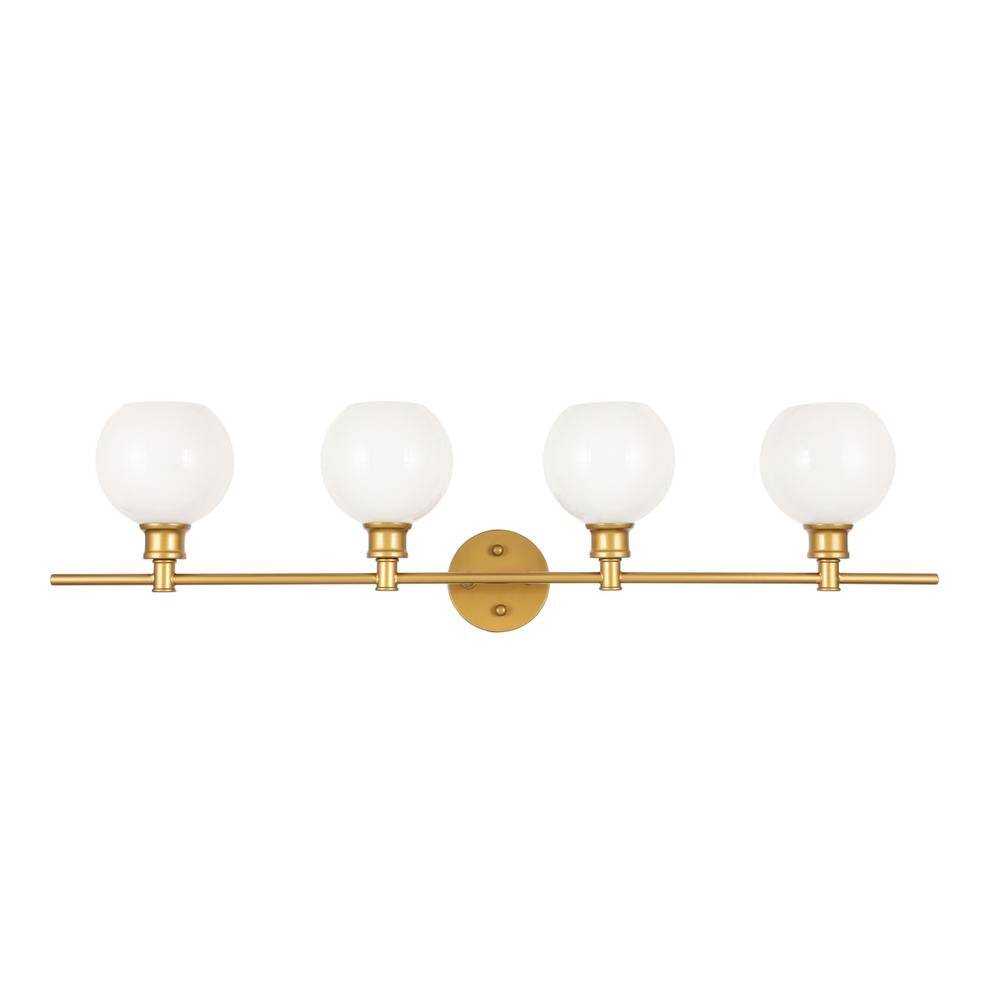 Alt View 9. Living District - Collier 4 light Brass and Frosted white glass Wall sconce - Brass And Frosted White Glass.