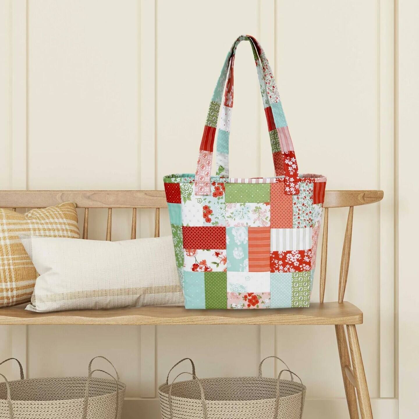 Angle. AccuQuilt - Love Charm Tote Quilt-As-You-Go Kit - Multi.