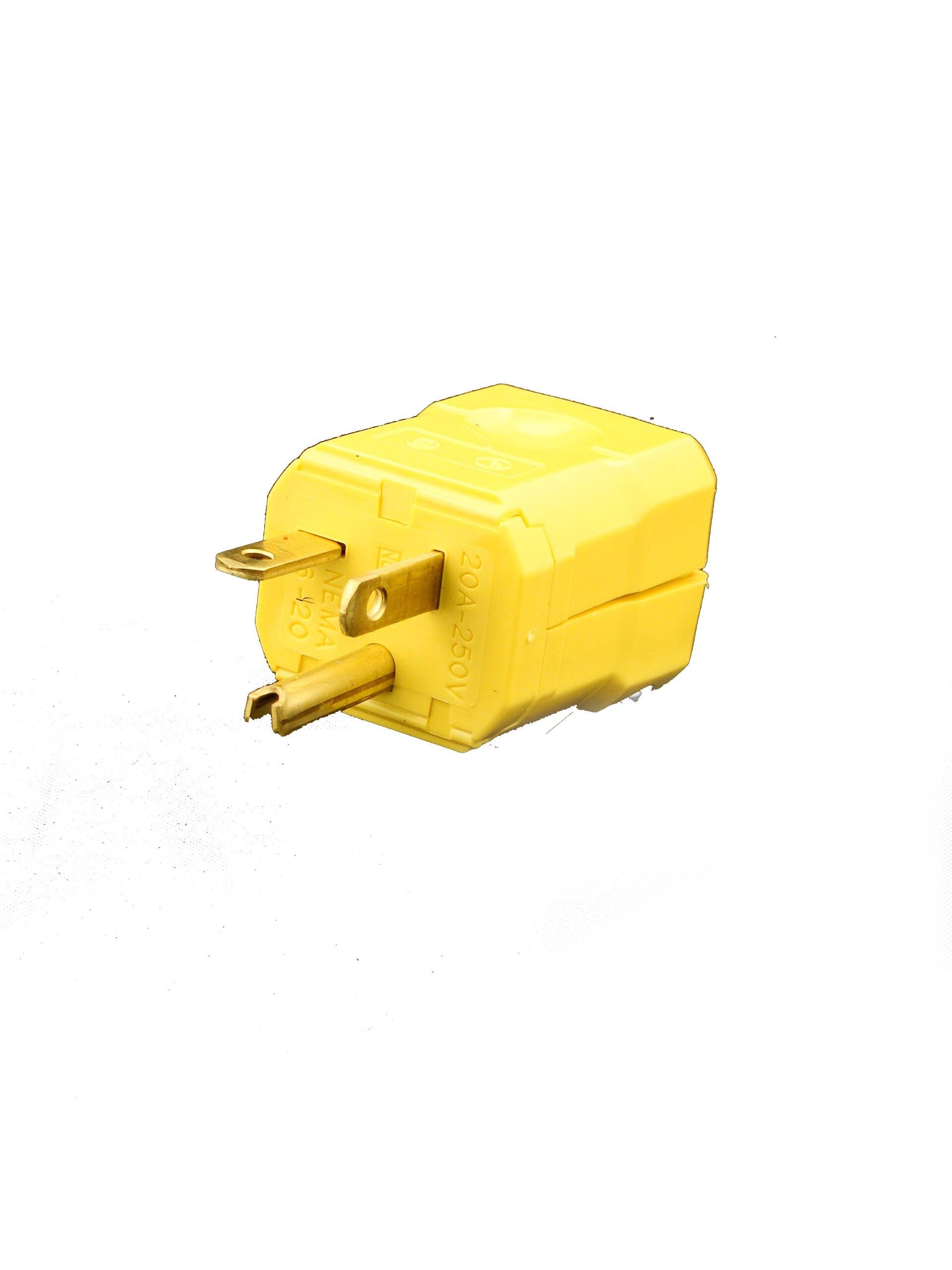 Leviton - Industrial Nylon Ground/Straight Blade Plug 6-20P 18-10 AWG 2 Pole 3 Wire - Yellow price history on PriceWatchPro