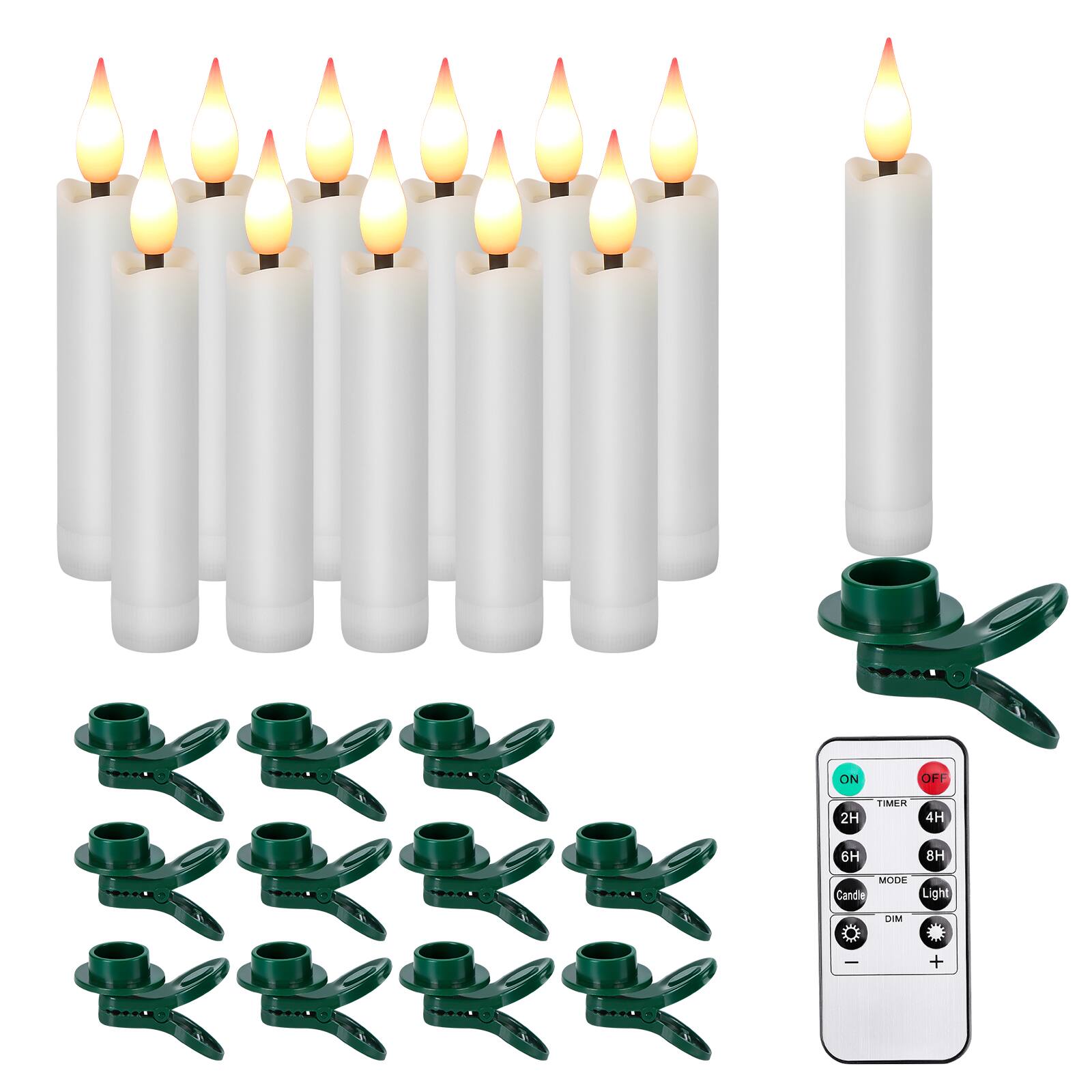 ON  
OFF  
TIMER  
2H  
4H  
6H  
8H  
MODE  
Candle Light  
DIM  
-  
+