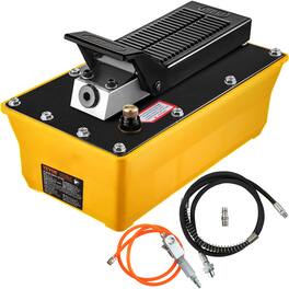 VEVOR - Air Hydraulic Pump, 10,000 PSI Hydraulic Foot Pump, 0.6 Gal Reservoir Foot Operated Air/Hydraulic Pump - Yellow;Black