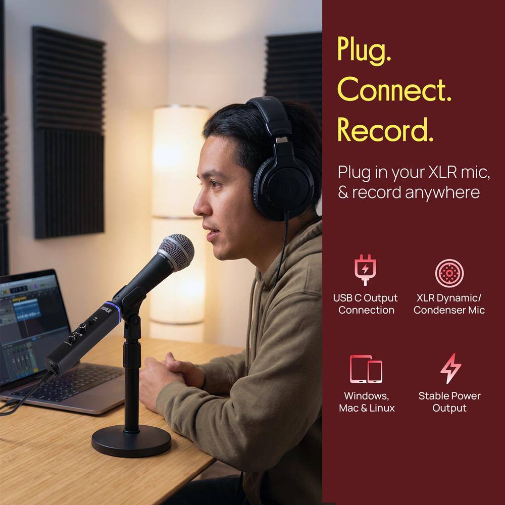 Plug. Connect. Record.  
Plug in your XLR mic, & record anywhere  

- USB C Output  
- XLR Dynamic/Condenser Mic  
- Windows, Mac & Linux  
- Stable Power Output