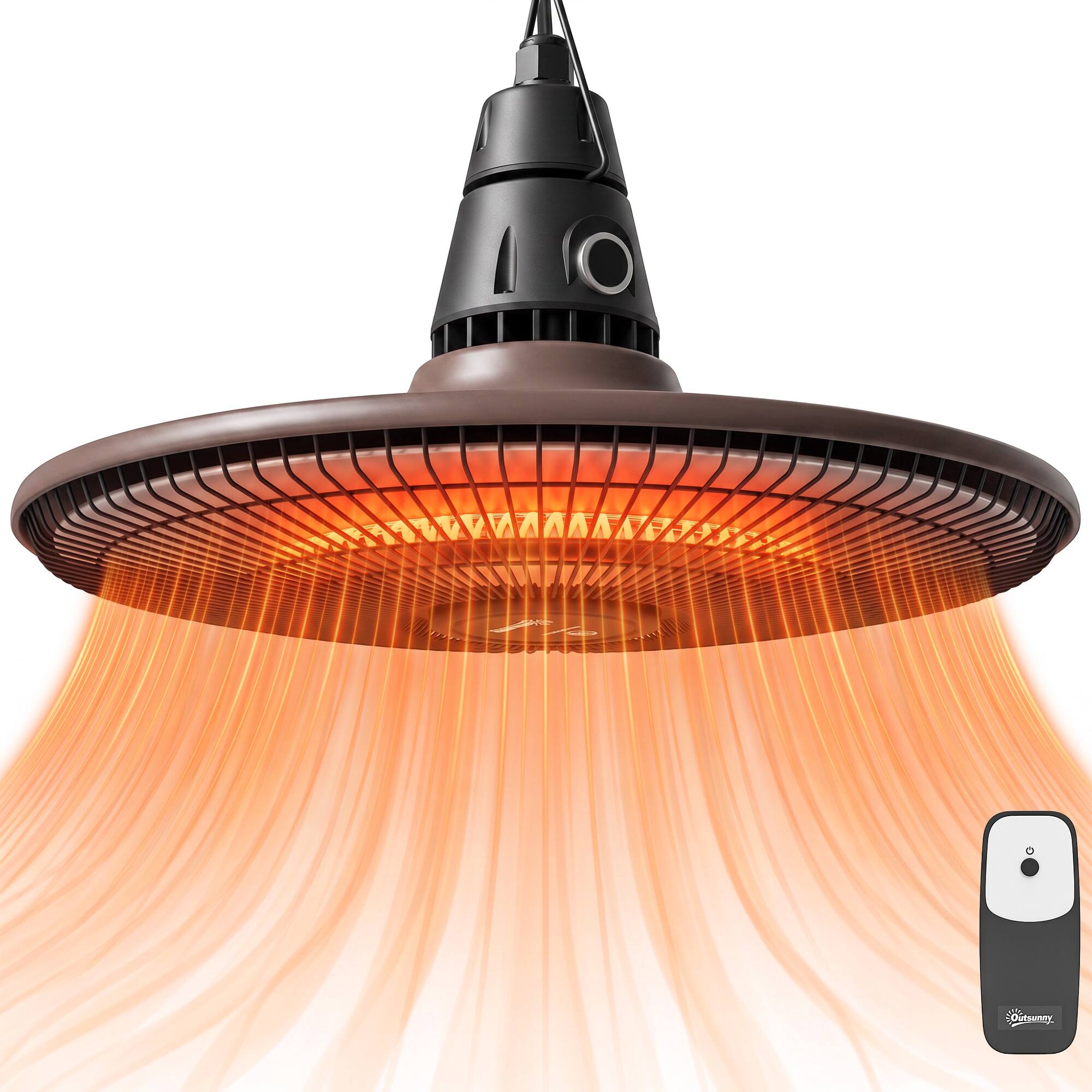 Front. Outsunny - Electric Patio Heater - Brown.