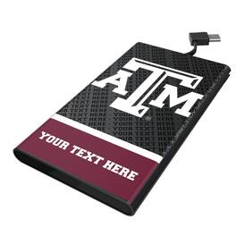 Keyscaper - Texas A&M Aggies Personalized Endzone Plus 5000mAh Flat Powerbank - Black