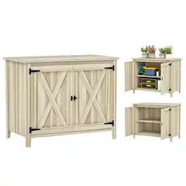 Outsunny - Outdoor Storage Cabinet, Garden Shed Potting Shed with Shelf and Double Doors
