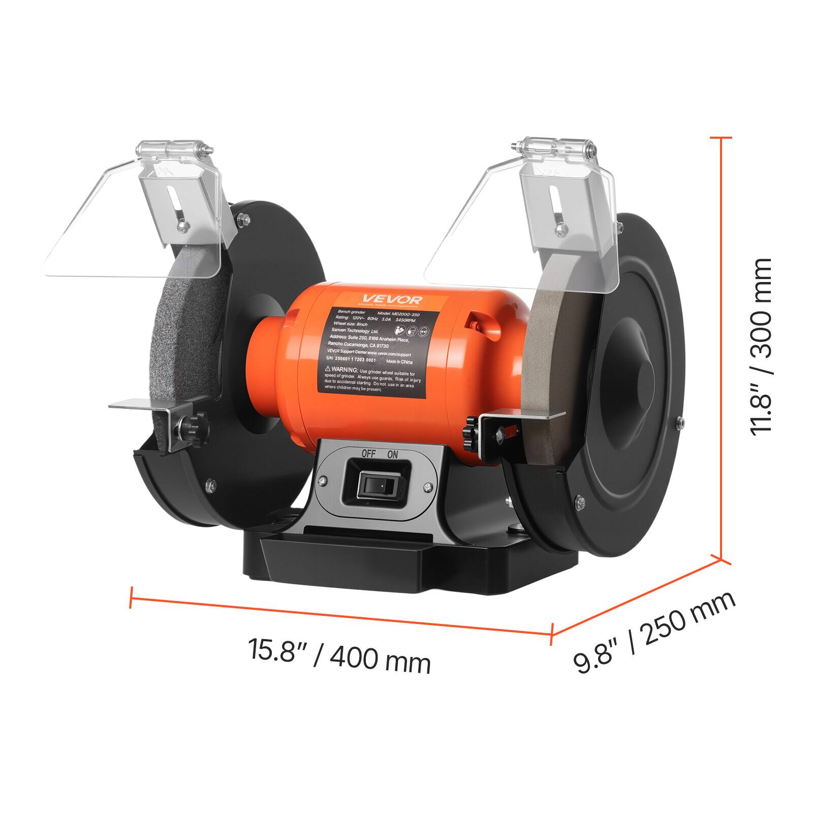 VEVOR  
Model: MEDDOD  
USE  
Day  
DES 2.5K MIXPORT  
Where's  
Server Technology  
it Address: Suite 25c  
Routain Face, Rancho Cocamange, CA #5720  
40 Support Center  
100 negueven.com  
250ml  
7003  
1001  
Value China  
WARNING  
The Prote end sibule xpend 2 ginder  
Always a SLE para Cal -  
Addideral staring  
~ - childre Buy present OFF ON  
15.8" I 400 mm  
mm 1.8" / 300 / 11.8" 250 mm 9.8"