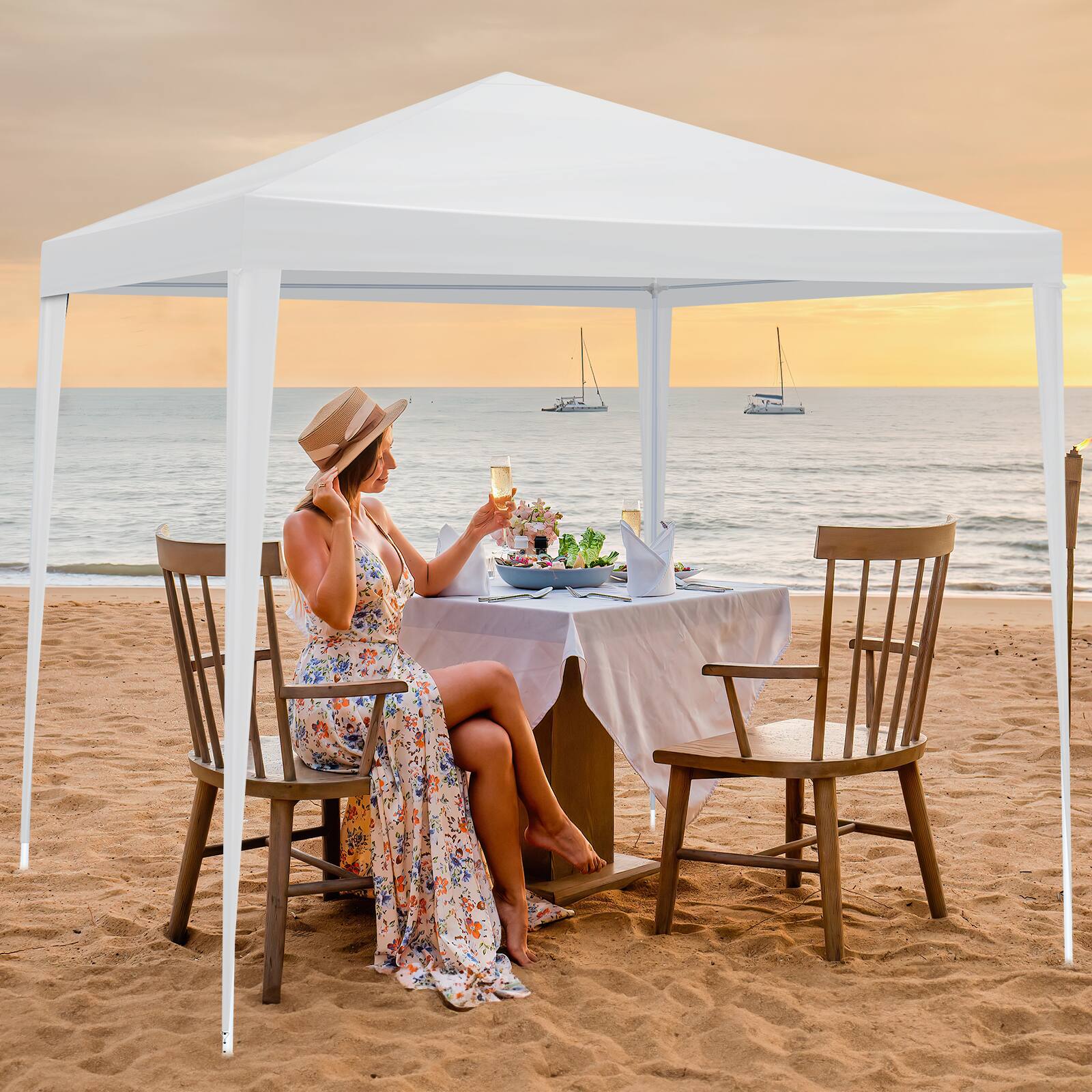 Alt View 5. Winado - 6.5x6.5FT Portable Party Tent, Waterproof Outdoor Canopy with Four Sidewalls, Instant Gazebo Outdoor Tents,Canopies - White.