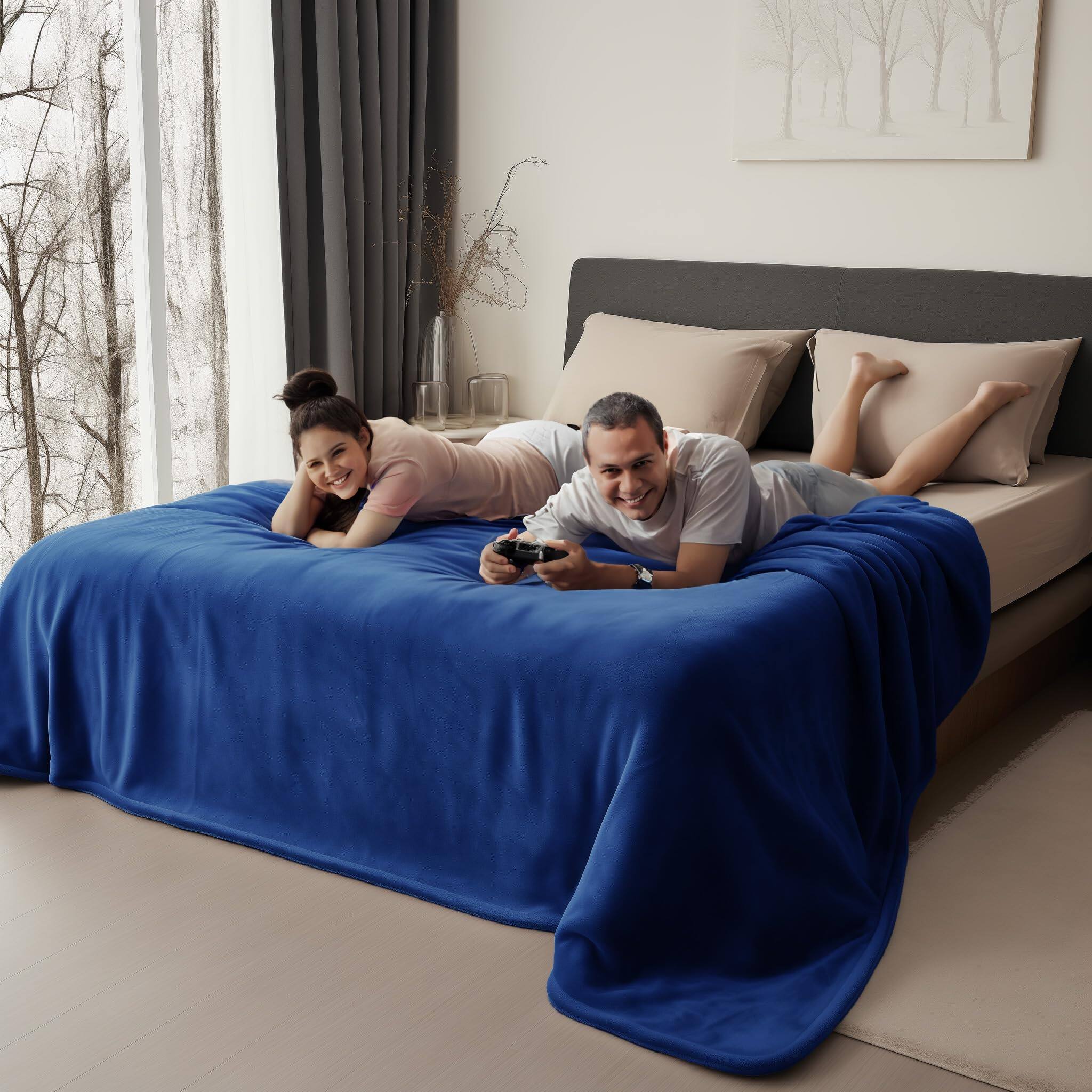 Alt View 3. Paradigms Interiors - Waterproof Blanket Queen Size Water Resistant Proof Stain Leakproof Spill-proof Flannel navy Abyss Premium ... - Navy Blue & Abyss Green-40 x 60 inch.