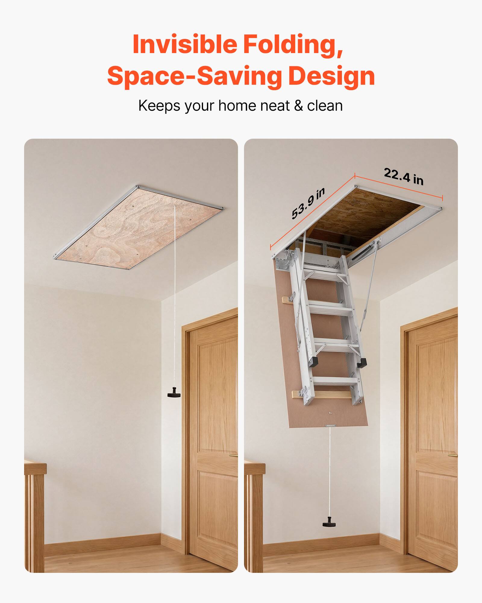 Invisible Folding, Space-Saving Design Keeps your home neat & clean in 53.9in x 22.4in