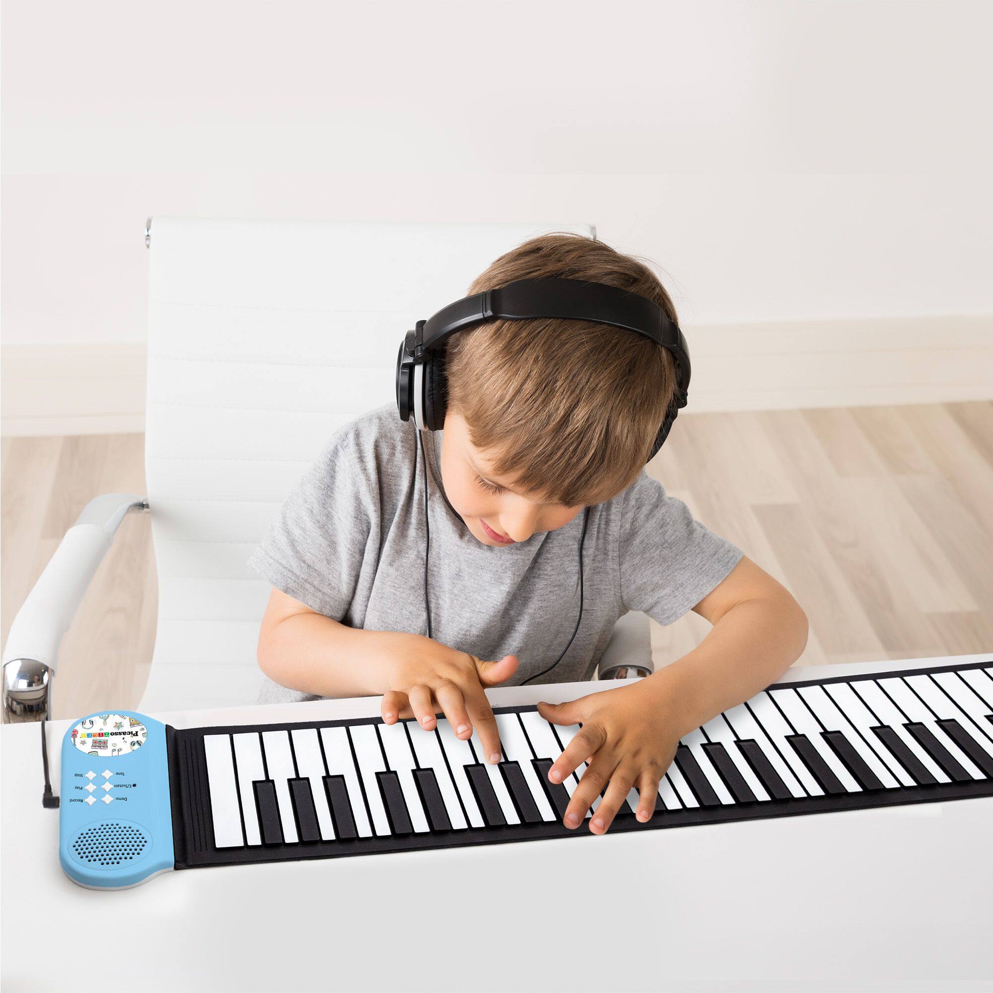 Alt View 1. PicassoTiles - PicassoTiles 3 PC, 49 Key Electronic Roll Up Piano, Educational Music Piano Toy for Kids 3+ Years.