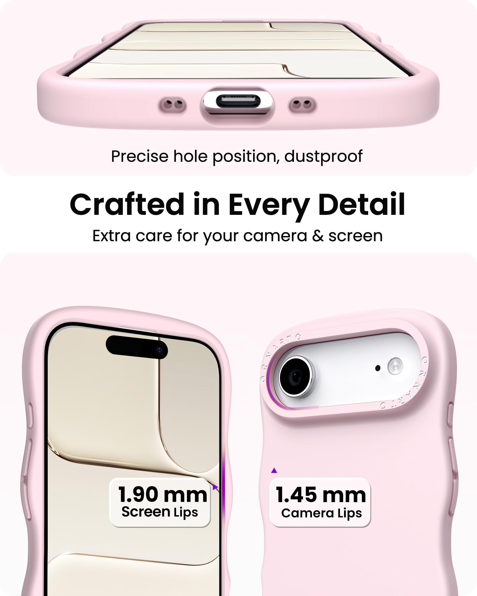 Precise hole position, dustproof

Crafted in Every Detail
Extra care for your camera & screen

1.90 mm Screen Lips

1.45 mm Camera Lips