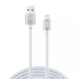 Xyst - Charge and Sync USB to Lightning Braided Cable 10Ft - White