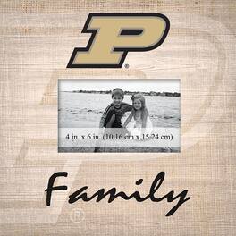 Fan Creations - Purdue Boilermakers 10'' x 10'' Burlap Pattern Frame - Multicolor
