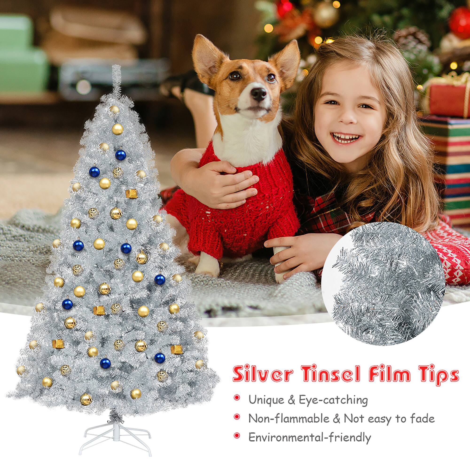 Silver Tinsel Film Tips: Unique & Eye-catching, Non-flammable & Not easy to fade, Environmental-friendly.