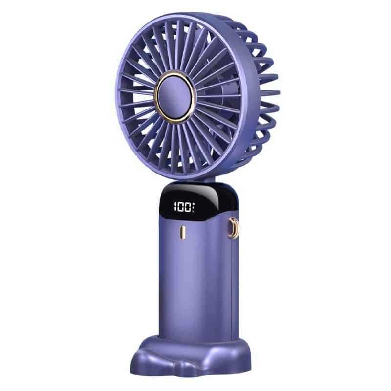 Cluzine - Purple Handheld Portable Fan with Aromatherapy, 5 Speeds, 21H Battery, Type-C & 90° Foldable