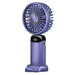 Cluzine - Purple Handheld Portable Fan with Aromatherapy, 5 Speeds, 21H Battery, Type-C & 90° Foldable